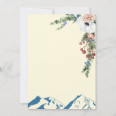 Winter Mountain Flowers Wedding Invitation Kaart (Achterkant)