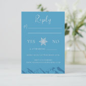 Winter Mountain Flowers Wedding RSVP Reply Card Kaartje (Staand voorkant)