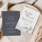Winter Mountain Forest Front and Back Wedding Kaart