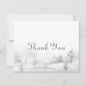 Winter Mountain Forest Wedding Bedankkaart (Voorkant)