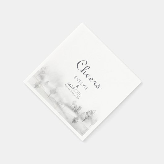 Winter Mountain Forest Wedding Cheers Servet (Hoek)