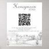 Winter Mountain Forest Wedding Honeymoon Fonds Poster (Voorkant)