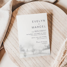 Winter Mountain Forest Wedding Kaart