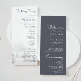 Winter Mountain Forest Wedding Programme Programmakaart