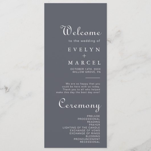 Winter Mountain Forest Wedding Programme Programmakaart (Voorkant)