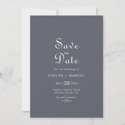 Winter Mountain Forest Wedding Save the Date Kaart (Voorkant)