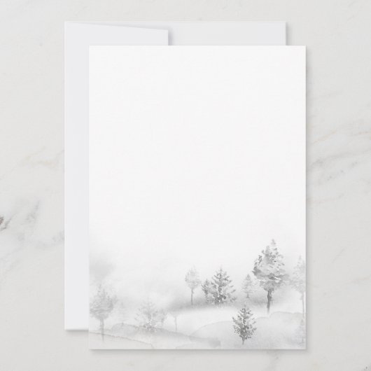 Winter Mountain Forest Wedding Save the Date Kaart (Achterkant)