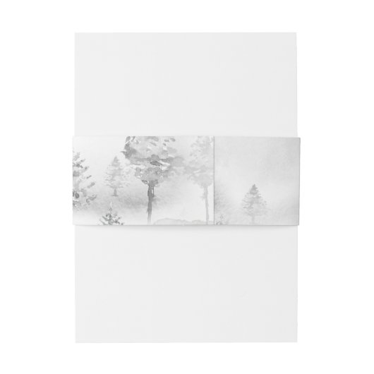 Winter Mountain Forest Wedding Uitnodigingen Wikkel (Achterkant Voorbeeld)