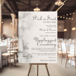 Winter Mountain Forest Wedding Unplugged Ceremony Poster
