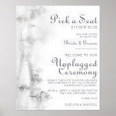 Winter Mountain Forest Wedding Unplugged Ceremony Poster (Voorkant)