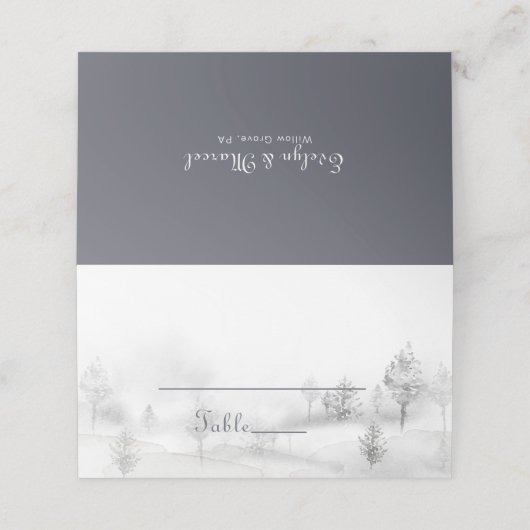 Winter Mountain Forest Weduwgoedkaart Plaatskaartje (Buitenkant ongevouwen)