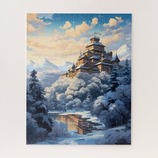Winter Mountain Fortress puzzel (Verticaal)