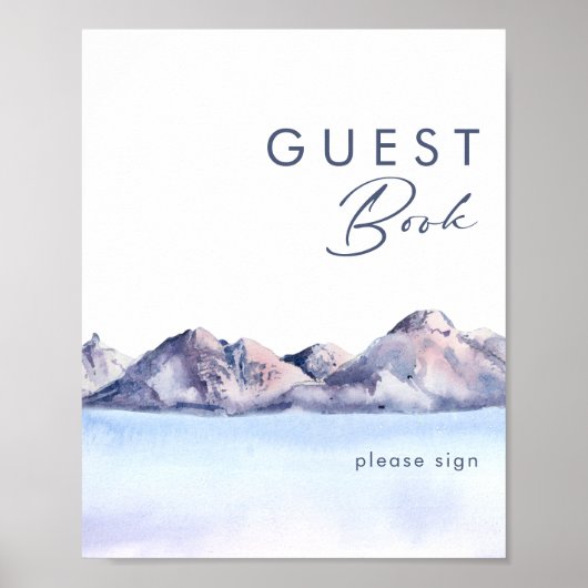 Winter Mountain Gastboek Handtekening Poster (Voorkant)