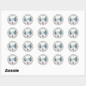 Winter Mountain Home Ronde Sticker (Vel)