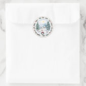 Winter Mountain Home Ronde Sticker (Tas)