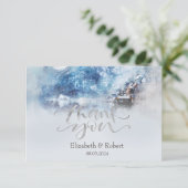 Winter Mountain Lake Flat Bedankkaart (Staand voorkant)