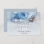 Winter Mountain Lake Flat Dank u kaart (Voorkant / Achterkant)