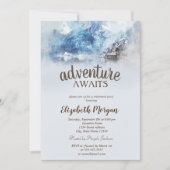 Winter Mountain Lake Pensioen Party Kaart (Voorkant)