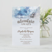 Winter Mountain Lake Pensioen Party Kaart (Staand voorkant)