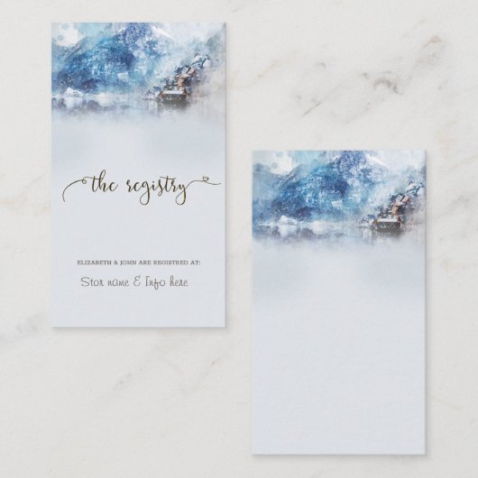 Winter Mountain Lake Registry Enclosure Kaart (Voorkant / Achterkant)