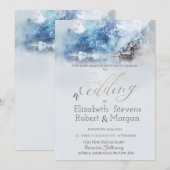 Winter Mountain Lake Sneeuw Bruiloft Kaart (Voorkant / Achterkant)