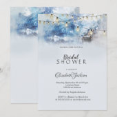 Winter Mountain Lake String Lights Kaart (Voorkant / Achterkant)