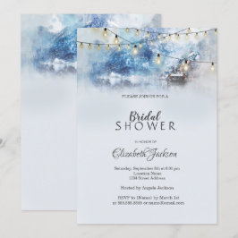 Winter Mountain Lake String Lights Kaart