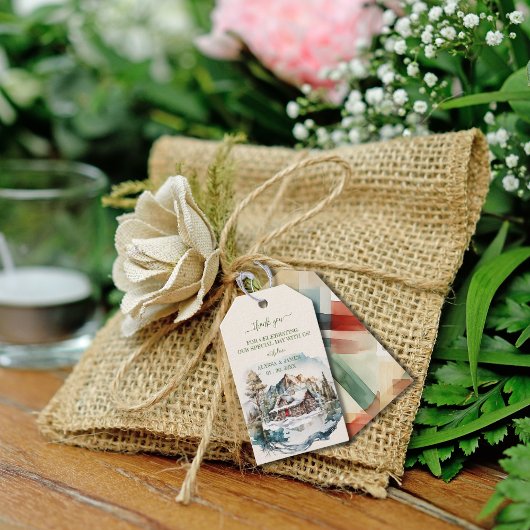 Winter Mountain Lodge Cadeau Label Cadeaulabel