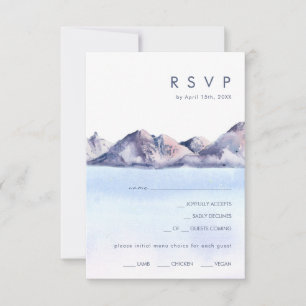 Winter Mountain Menu Keuze RSVP-kaart