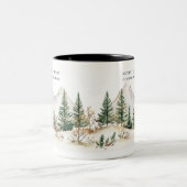 Winter Mountain Mug: Cozy Forest & Snow Tweekleurige Koffiemok (Center)