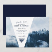 Winter Mountain Pines bruiloft uitnodiging (Voorkant / Achterkant)