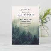 Winter Mountain Pines bruiloft uitnodiging (Staand voorkant)