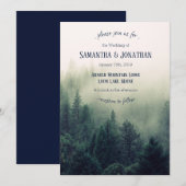 Winter Mountain Pines bruiloft uitnodiging (Voorkant / Achterkant)