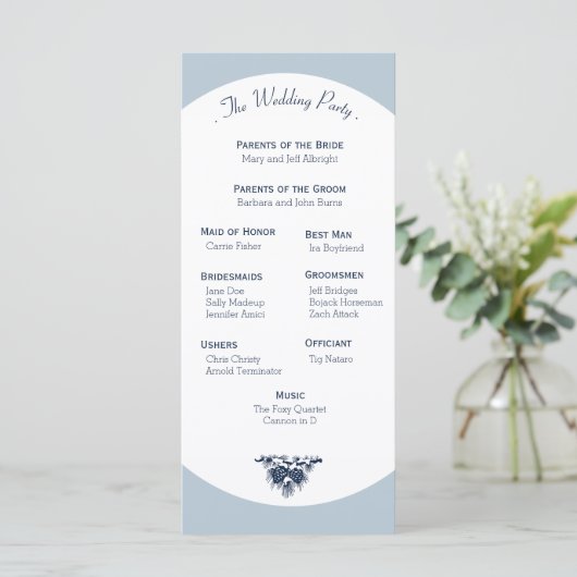 Winter Mountain Pines Trouwprogramma Licht Programmakaart (Staand voorkant)