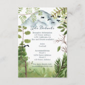 Winter Mountain Pines waterverf huwelijksdetails Informatiekaartje (Voorkant)