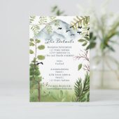 Winter Mountain Pines waterverf huwelijksdetails Informatiekaartje (Staand voorkant)