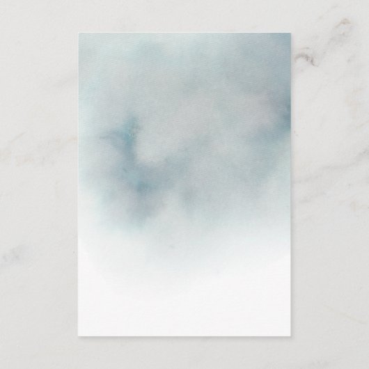 Winter Mountain Pines waterverf huwelijksdetails Informatiekaartje (Achterkant)