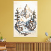 Winter Mountain Retreat Canvas Afdruk (Insitu (Woonkamer))