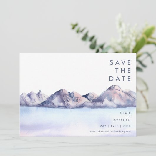 Winter Mountain Save the Date (Staand voorkant)