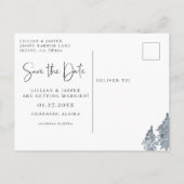 Winter Mountain Save the Date Aankondigingskaart (Achterkant)