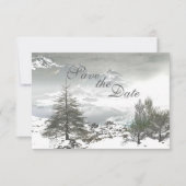 Winter Mountain Save the Date Wedding Announding (Voorkant)