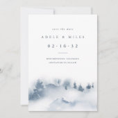 Winter Mountain Save the Date with Photo Collage (Voorkant)