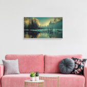 Winter Mountain Scene aan het meer Canvas Afdruk (Insitu (Woonkamer))