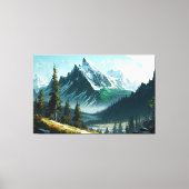 Winter Mountain Scene Canvas Afdruk (Voorkant)