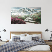 Winter Mountain Scene Canvas Afdruk (Insitu (Slaapkamer))