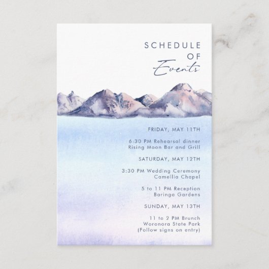 Winter Mountain Schema van Evenementen Enclosure K Informatiekaartje (Voorkant)