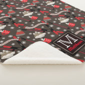 WInter Mountain Ski Trip Theme Pattern Monogram Sh Sherpa Deken (3/4)