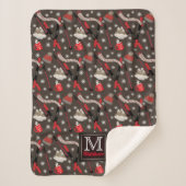 WInter Mountain Ski Trip Theme Pattern Monogram Sh Sherpa Deken (Voorkant)