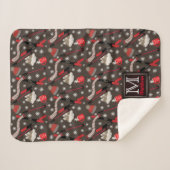 WInter Mountain Ski Trip Theme Pattern Monogram Sh Sherpa Deken (Voorkant (horizontaal))
