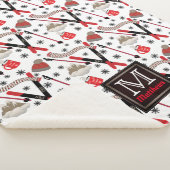 WInter Mountain Ski Trip Theme Pattern Monogram Sh Sherpa Deken (3/4)